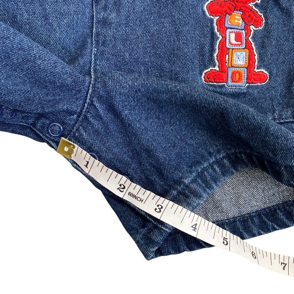 Sesame Street Baby Sz 18 mo Vintage 90s Denim Bib Style Shortalls Overalls - Picture 16 of 16